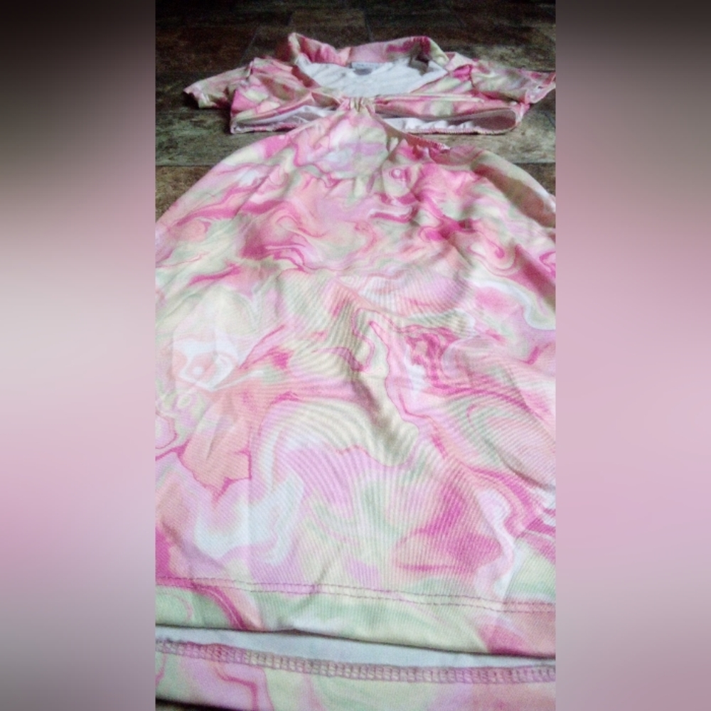 Pink and yellow,mid cut, party dress, rue21